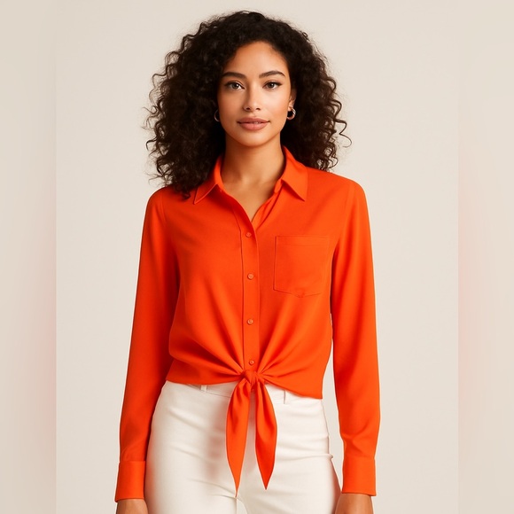 Trina Turk 100% Silk Button-Up Blouse | Size Small - Picture 8 of 8